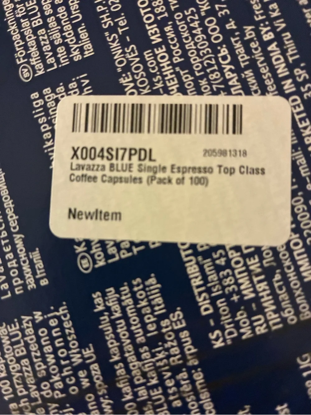 Lavazza Top Class Espresso Capsules — Red and Blue.. NWT box of 100